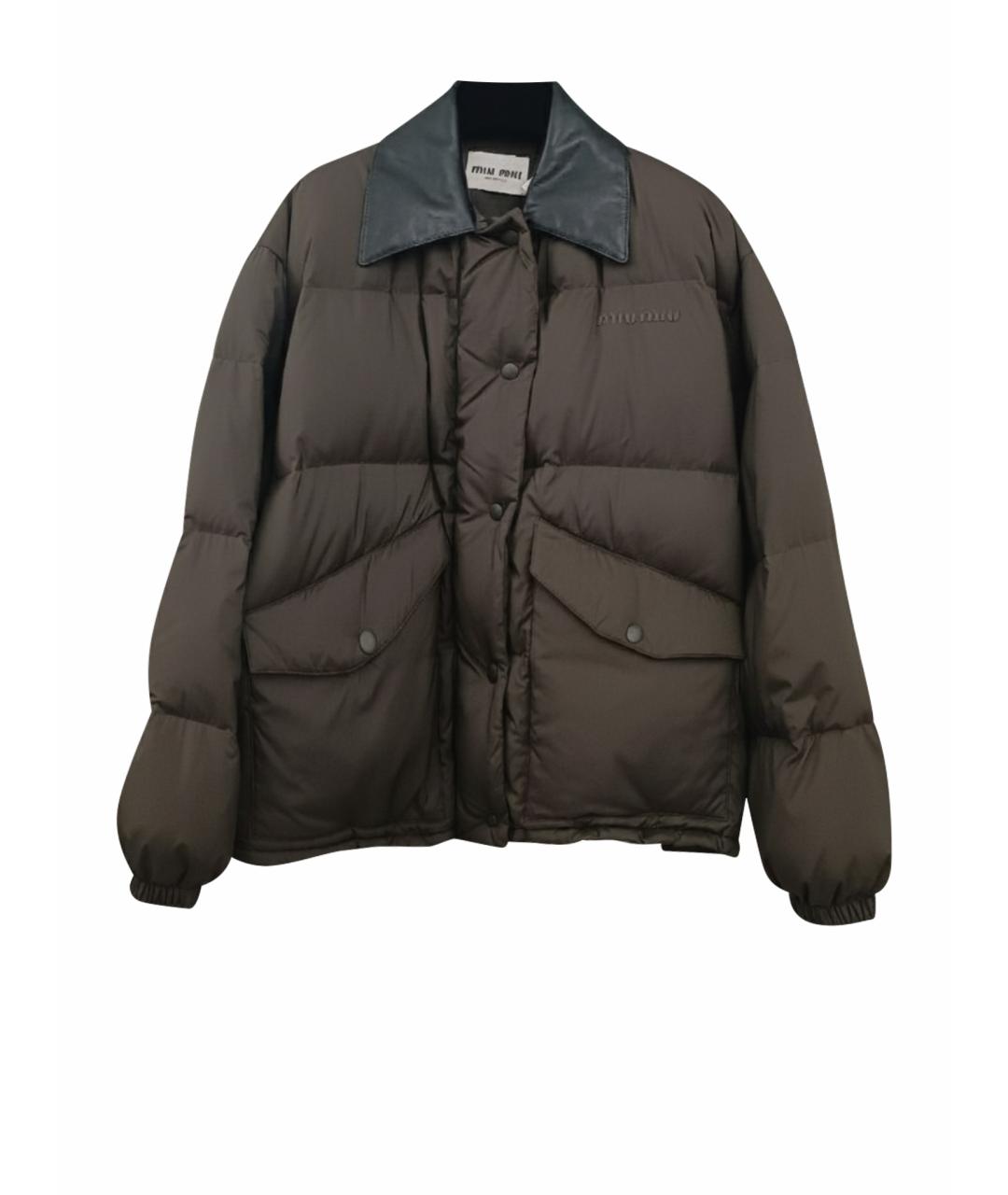 MIU MIU Коричневая полиэстеровая куртка, фото 1