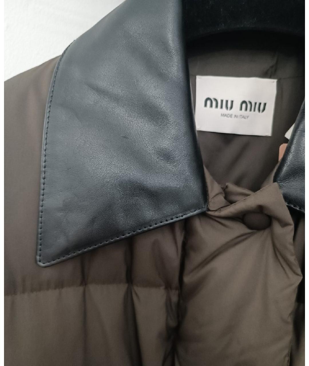MIU MIU Коричневая полиэстеровая куртка, фото 3