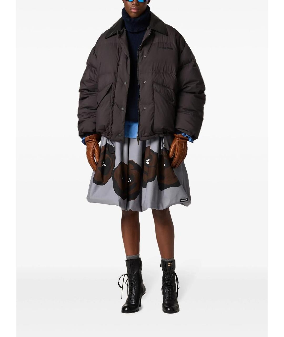 MIU MIU Коричневая полиэстеровая куртка, фото 6