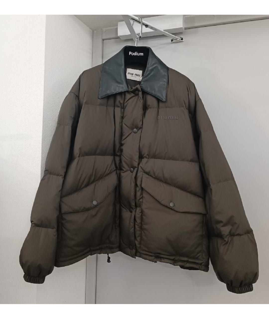 MIU MIU Коричневая полиэстеровая куртка, фото 9