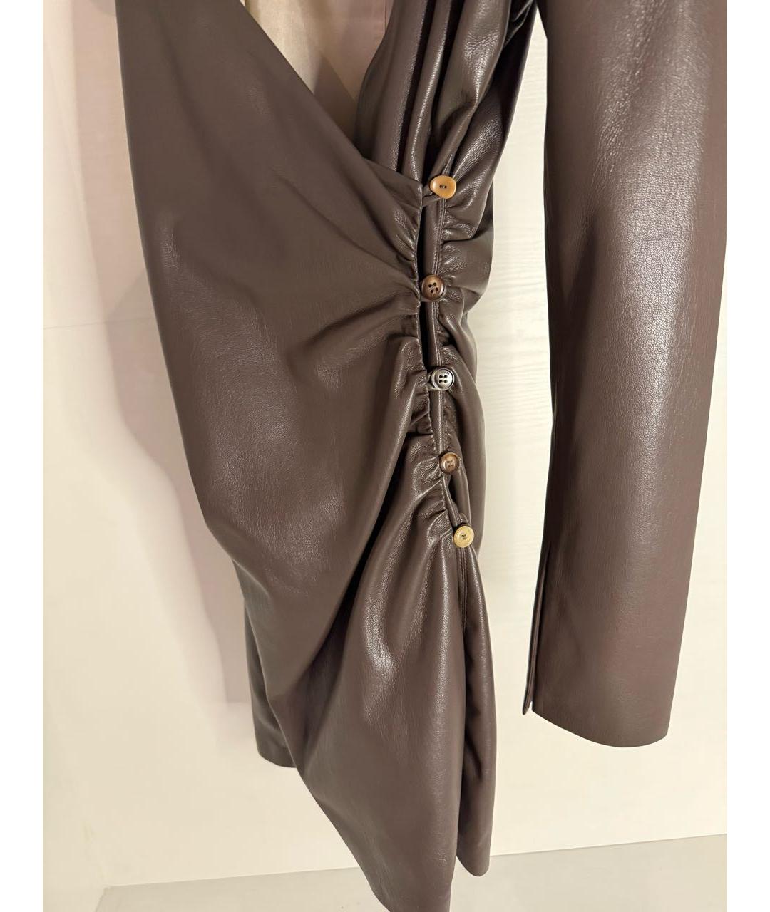 NANUSHKA Коричневое полиэстеровое коктейльное платье, фото 8