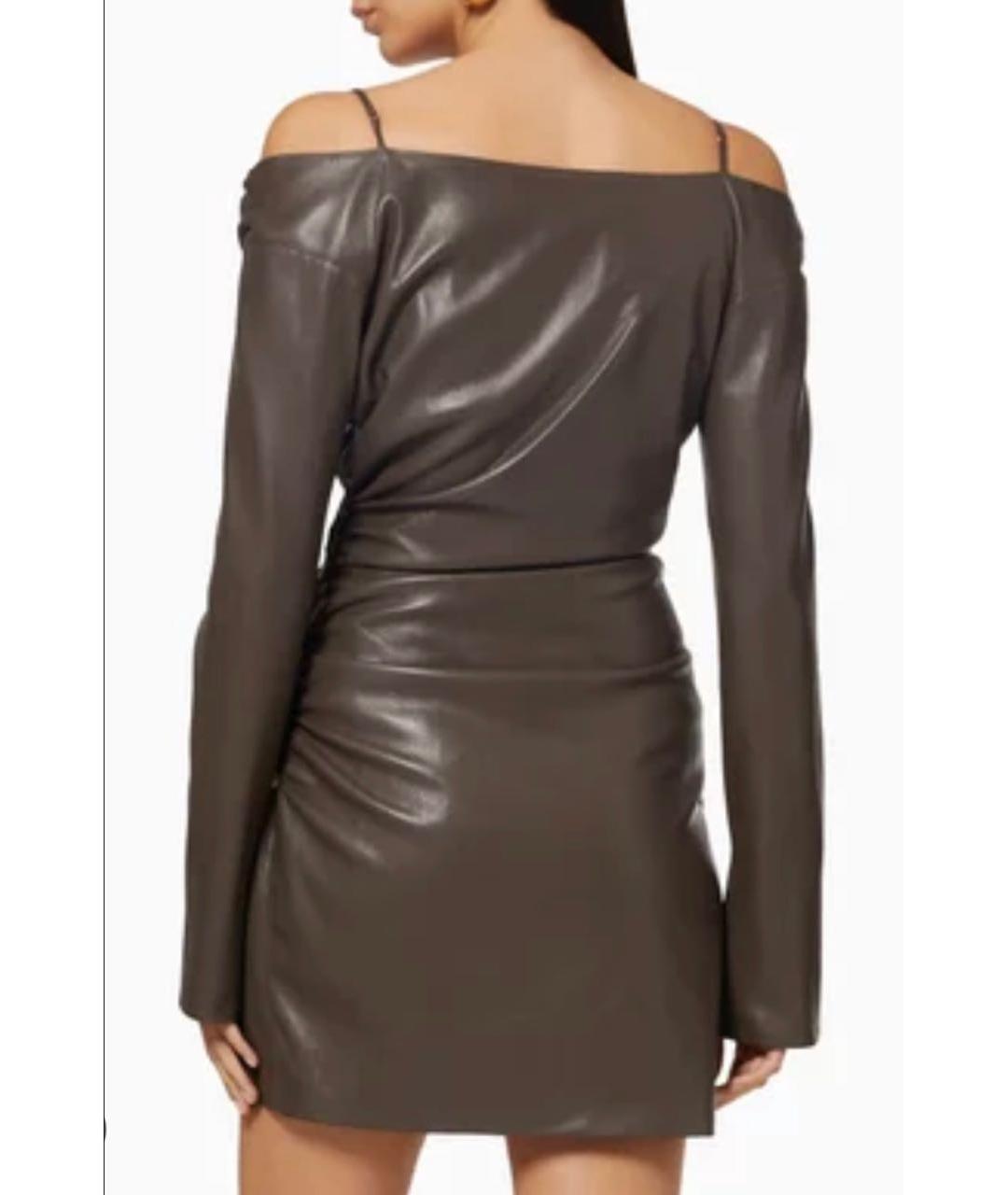 NANUSHKA Коричневое полиэстеровое коктейльное платье, фото 3