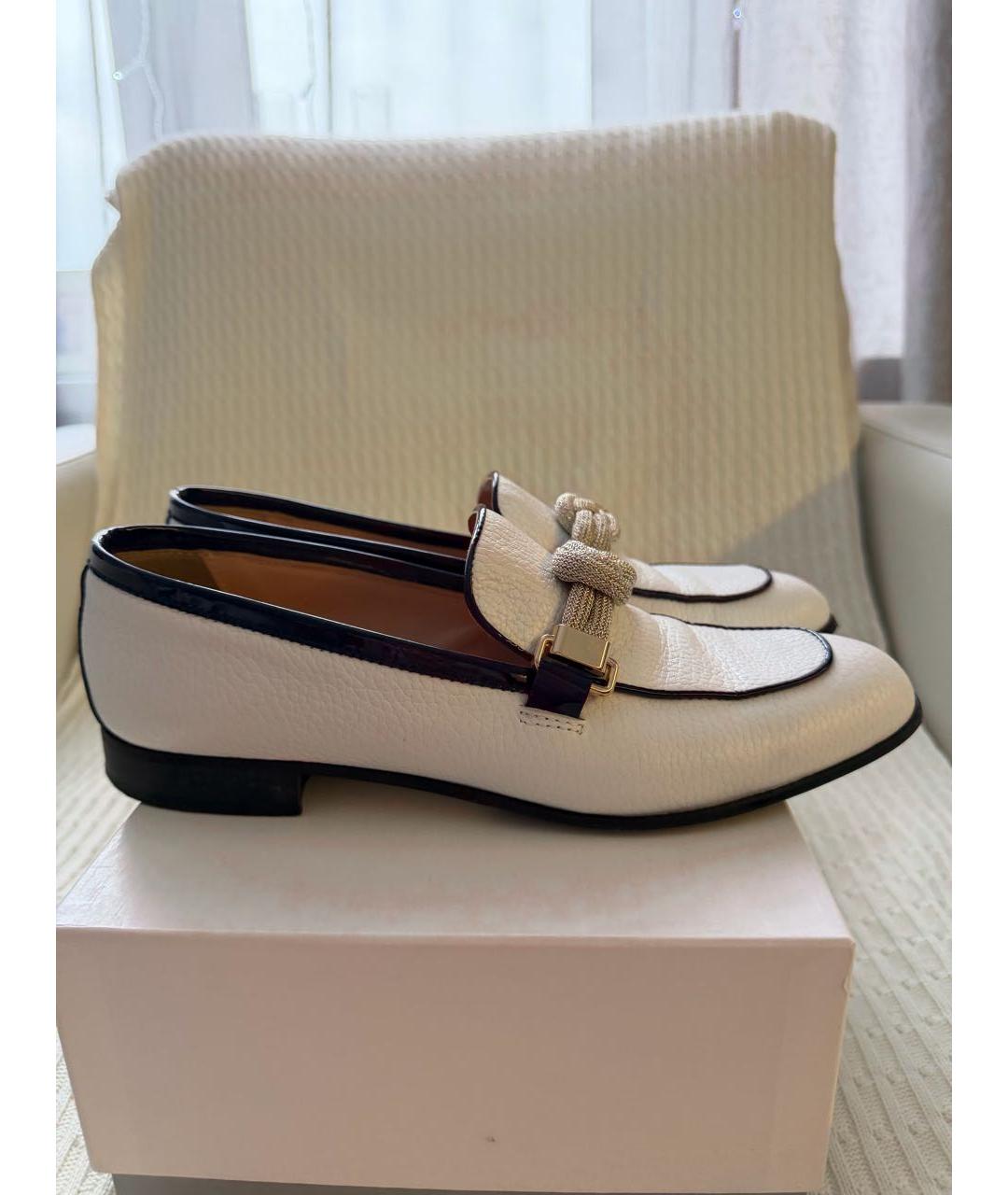 POLLINI Белые кожаные лоферы, фото 3