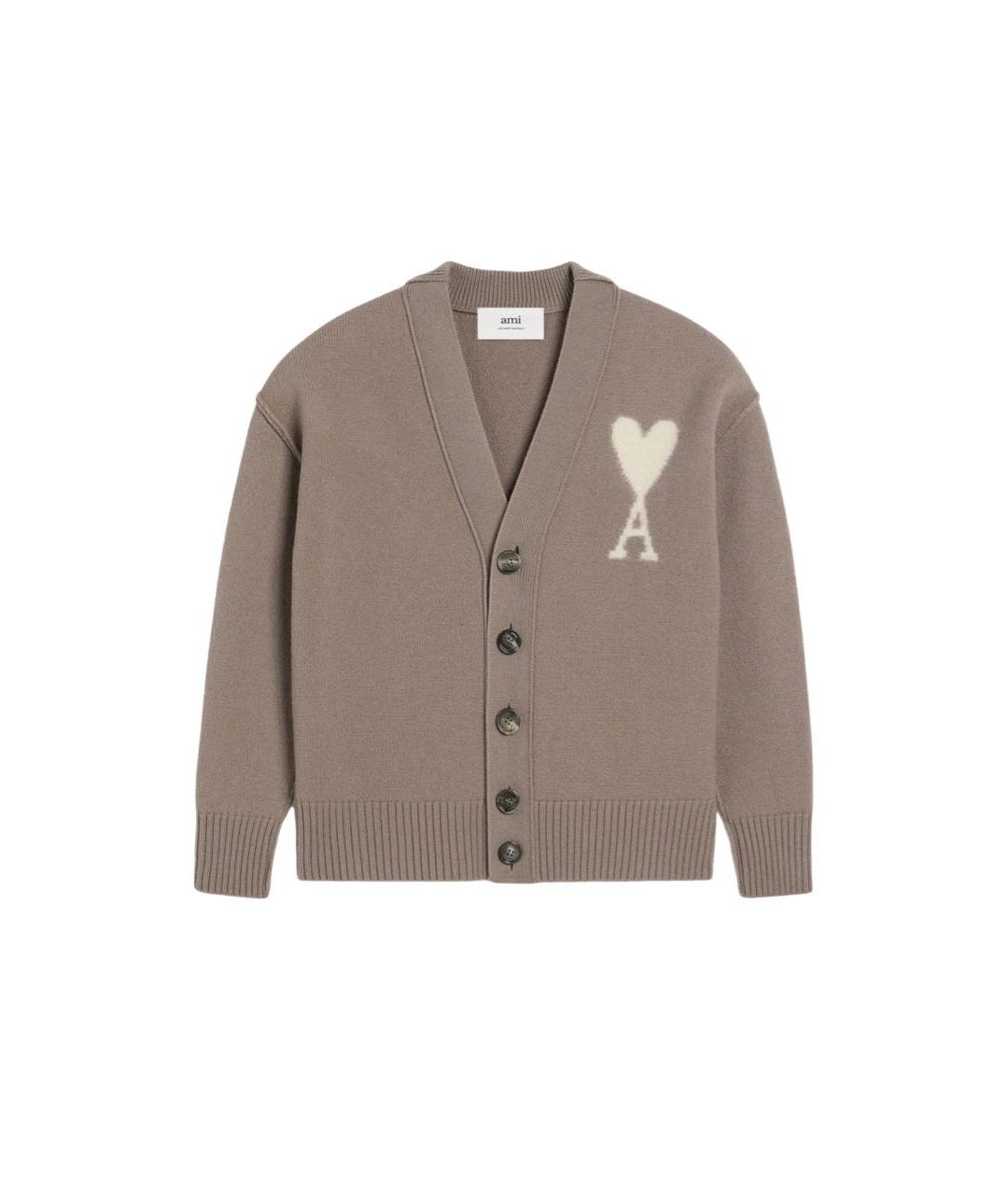 Ami Paris Бежевый шерстяной кардиган, фото 1