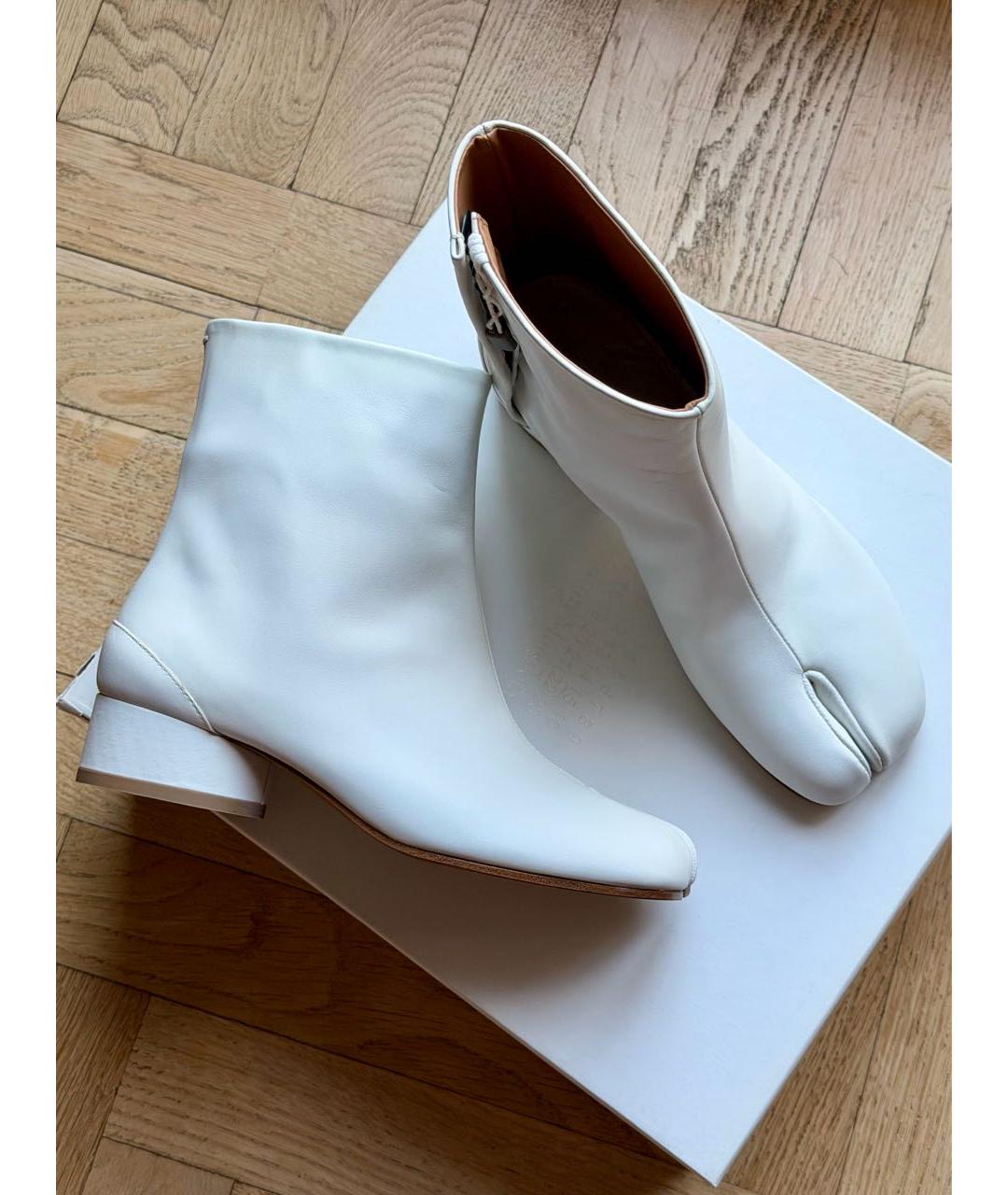 MAISON MARGIELA Белые кожаные полусапоги, фото 5