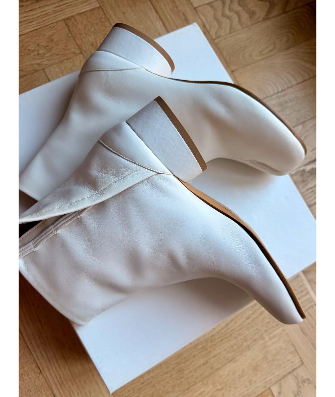 MAISON MARGIELA Белые кожаные полусапоги, фото 7