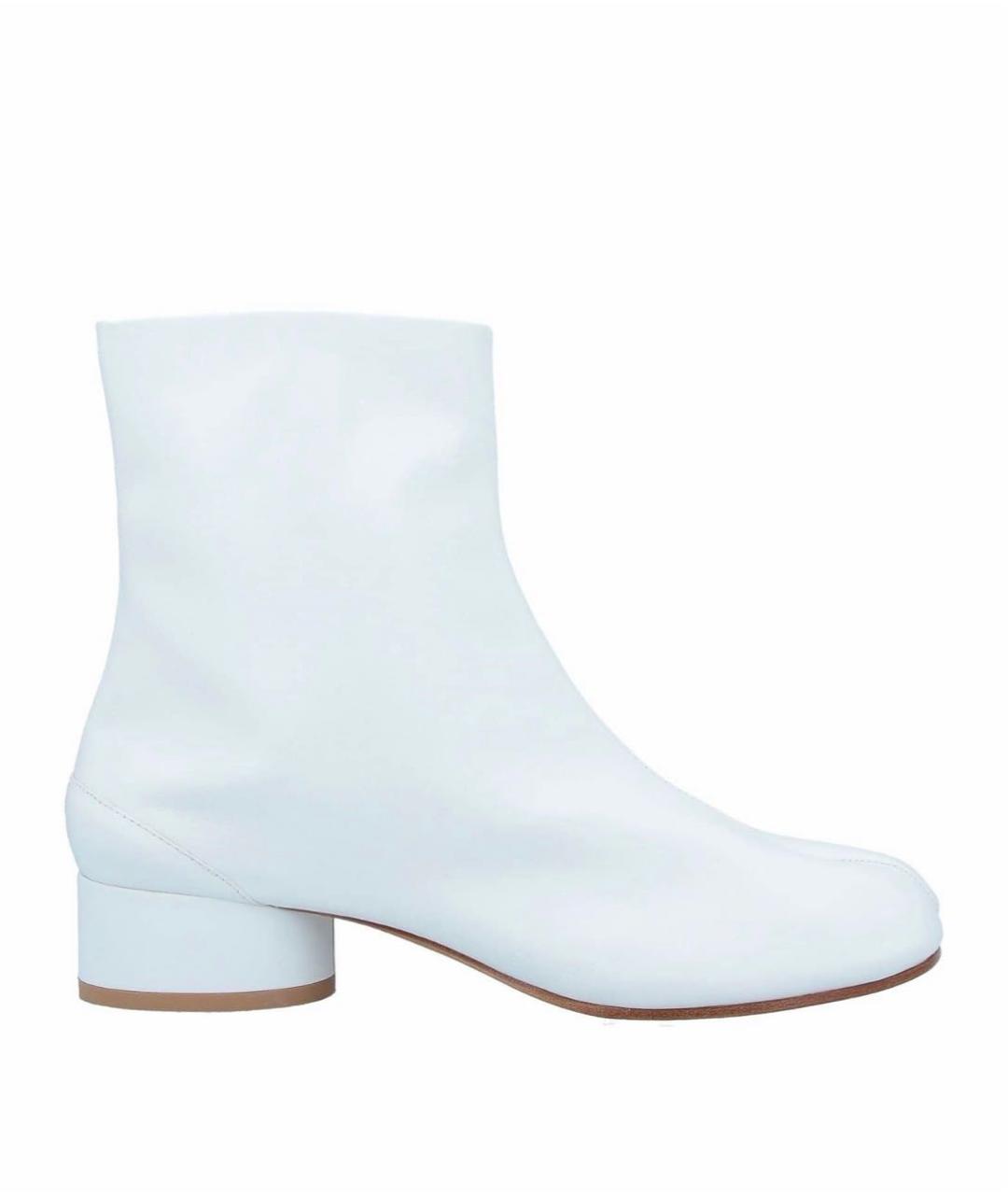 MAISON MARGIELA Белые кожаные ботильоны, фото 1