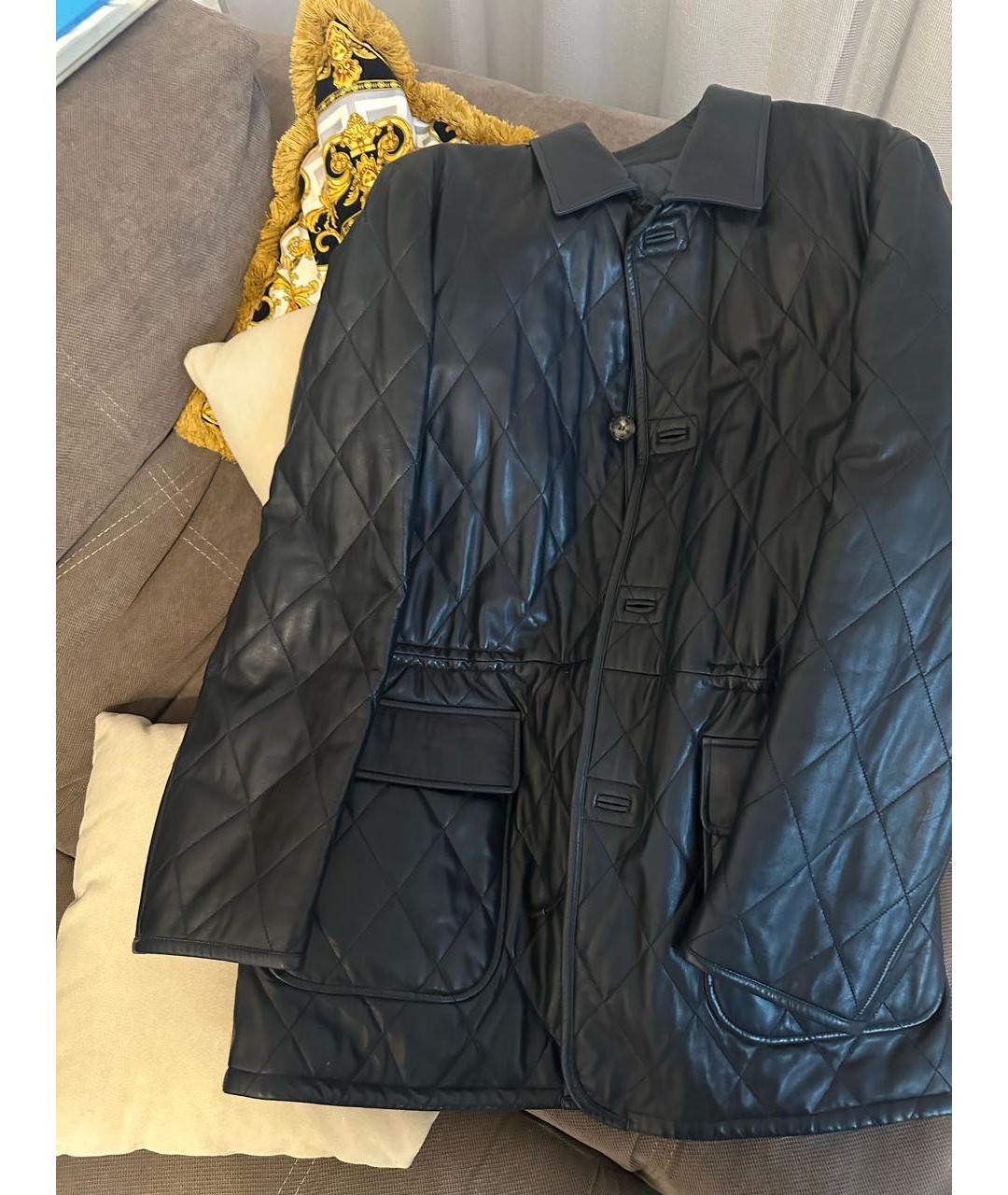BRIONI Темно-синяя кожаная куртка, фото 5