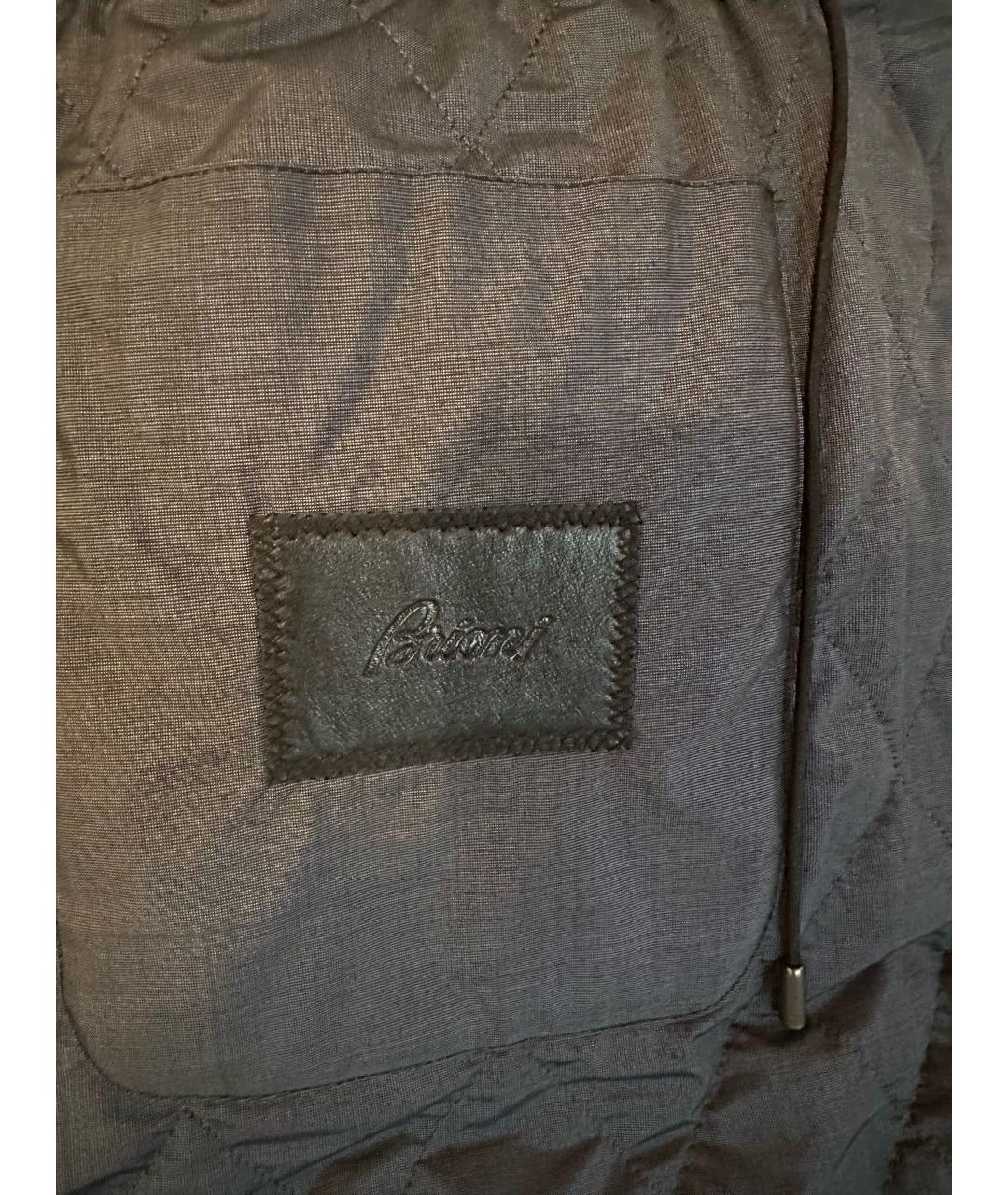 BRIONI Темно-синяя кожаная куртка, фото 4