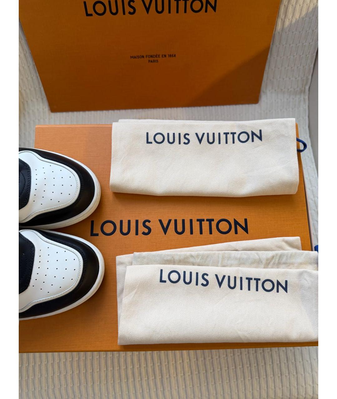 LOUIS VUITTON Белые кожаные кроссовки, фото 8