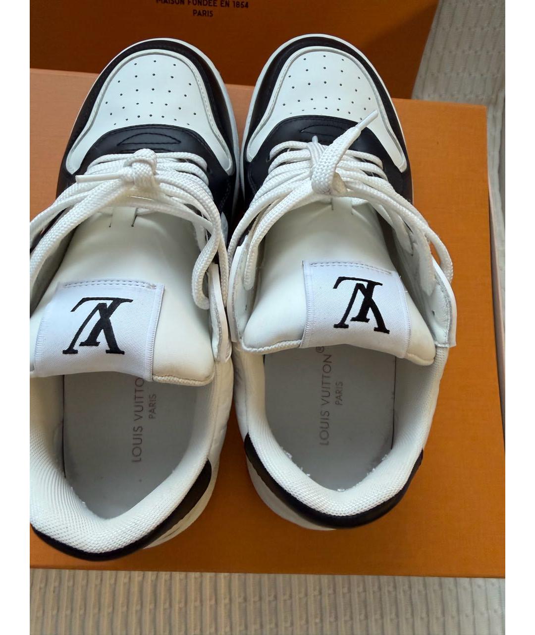 LOUIS VUITTON Белые кожаные кроссовки, фото 3