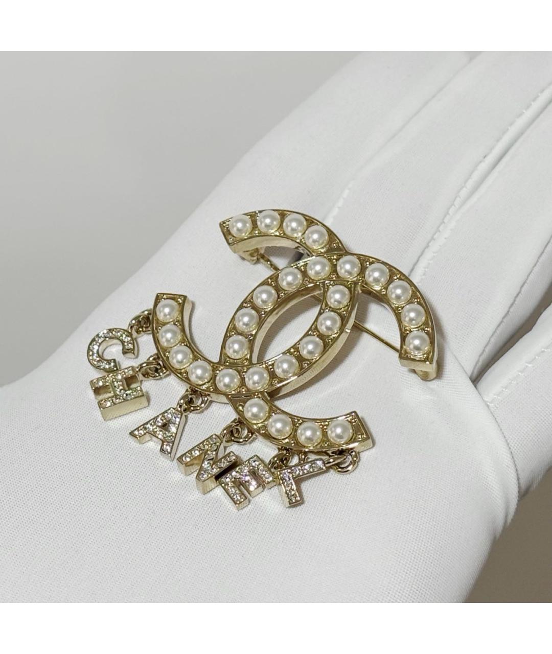 CHANEL Золотая металлическая булавка / брошь, фото 3