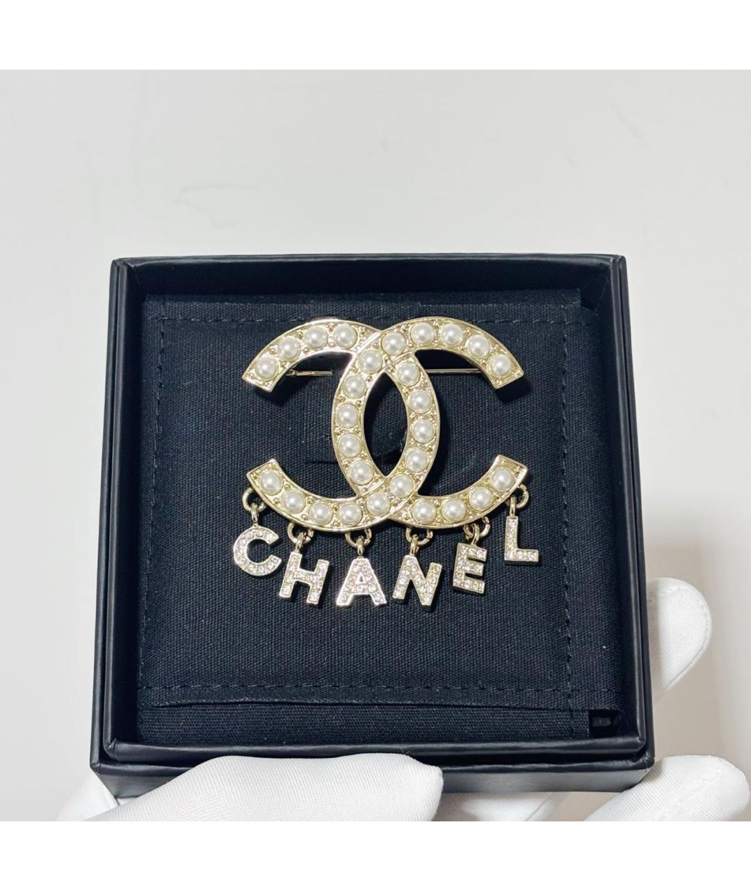 CHANEL Золотая металлическая булавка / брошь, фото 2