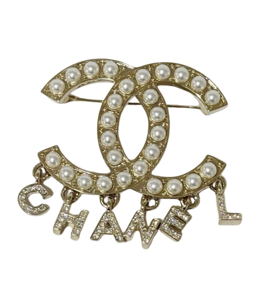 CHANEL Золотая металлическая булавка / брошь, фото 1