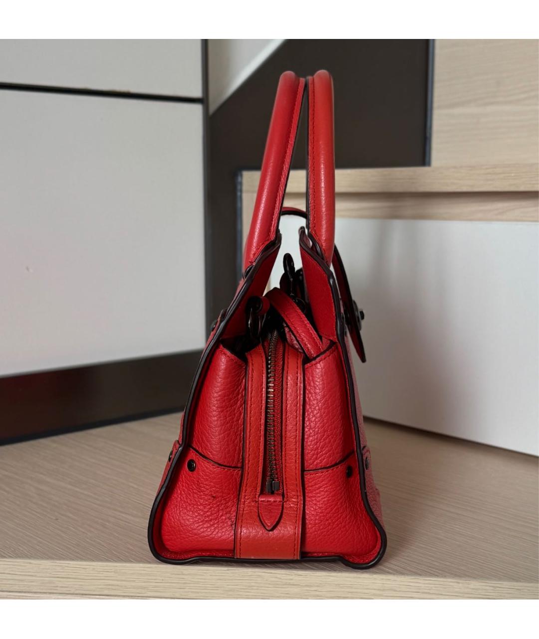 COACH Красная сумка с короткими ручками, фото 8