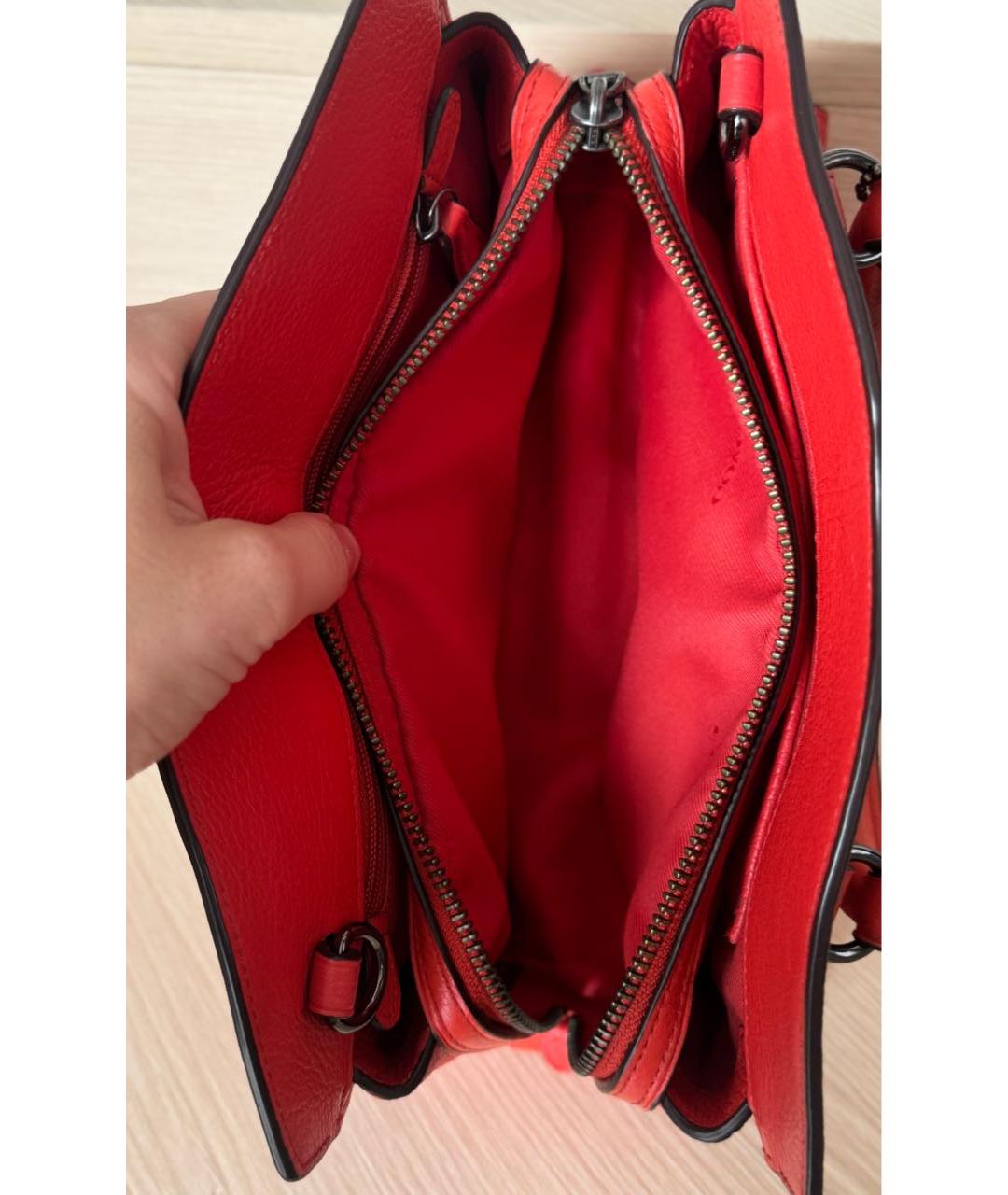COACH Красная сумка с короткими ручками, фото 4