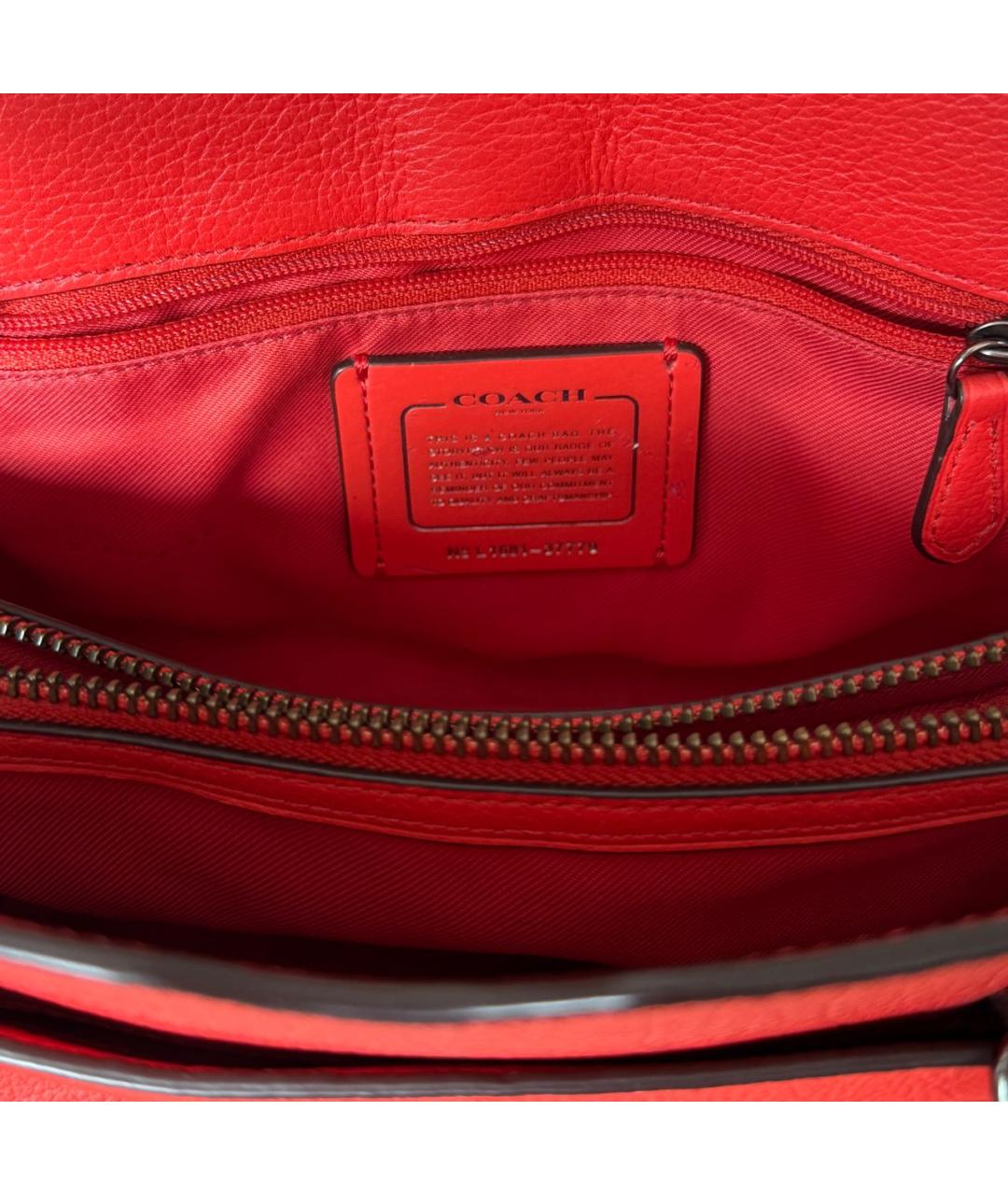 COACH Красная сумка с короткими ручками, фото 6