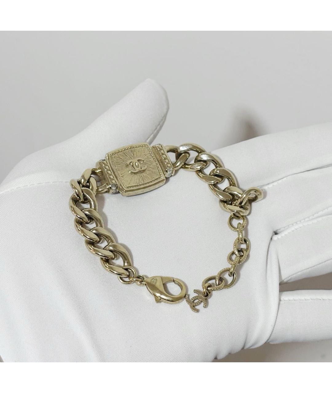 CHANEL Золотой металлический браслет, фото 3