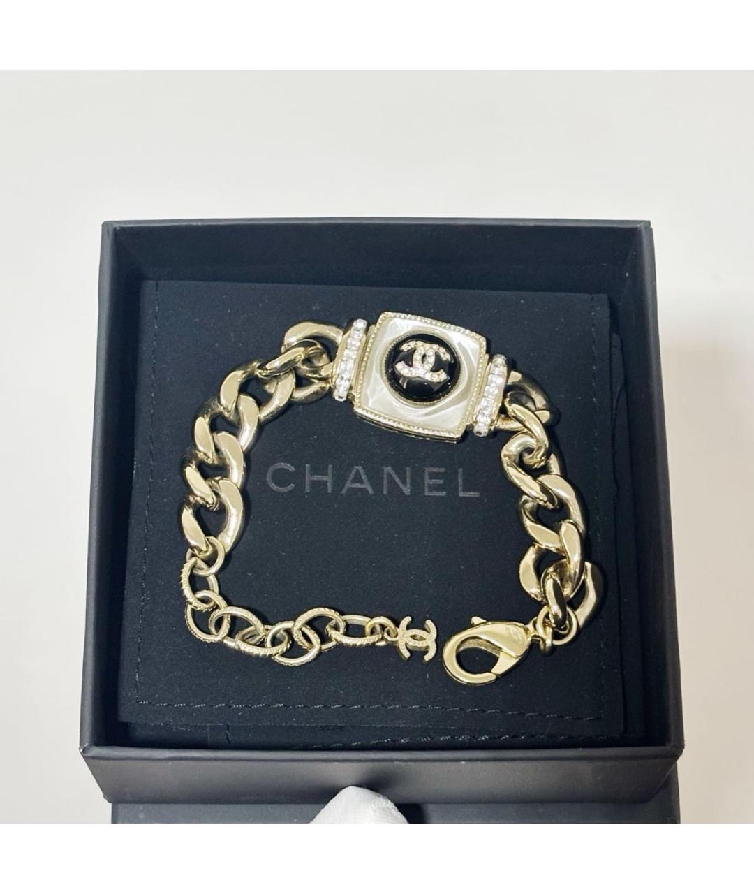 CHANEL Золотой металлический браслет, фото 2