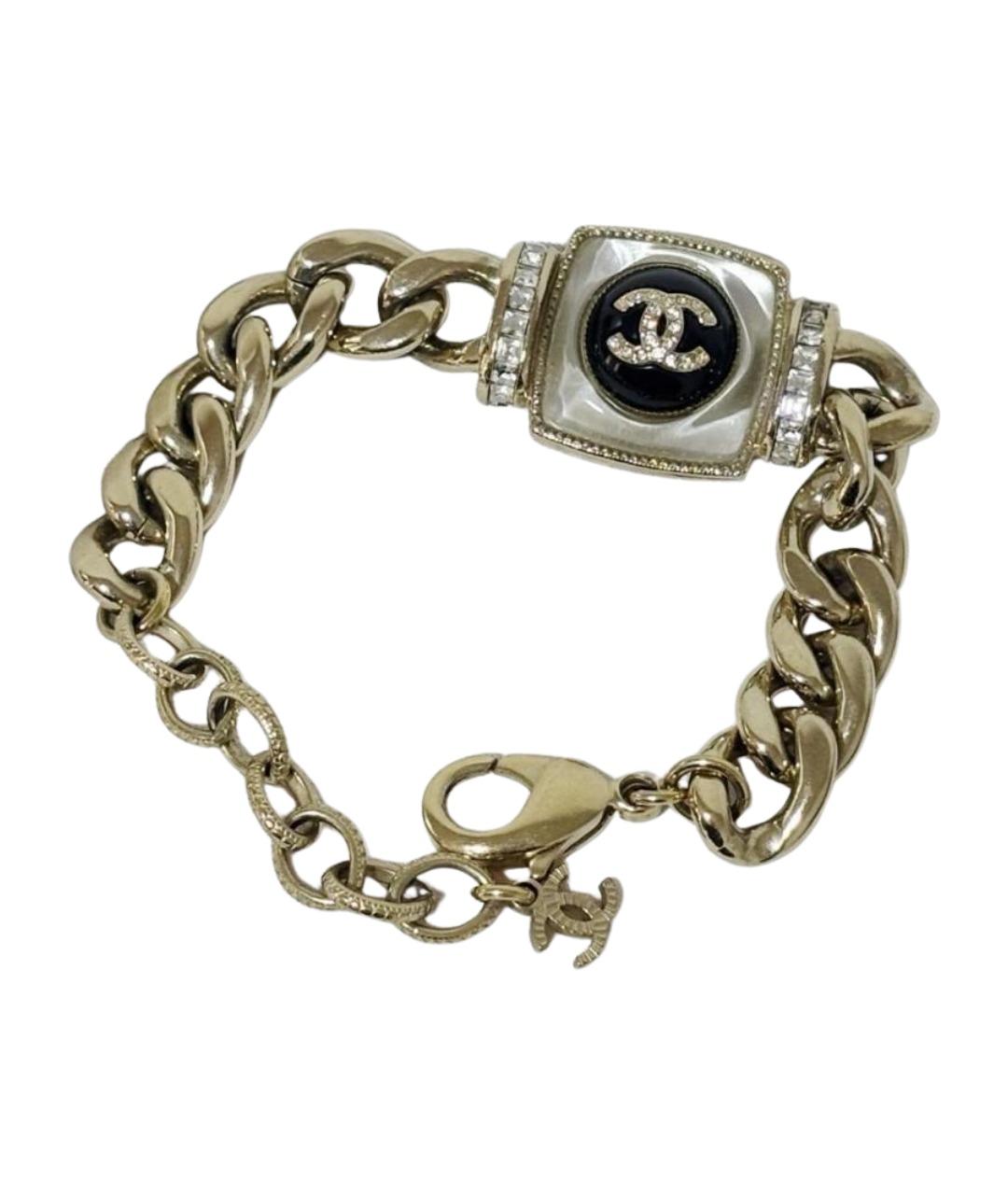 CHANEL Золотой металлический браслет, фото 1