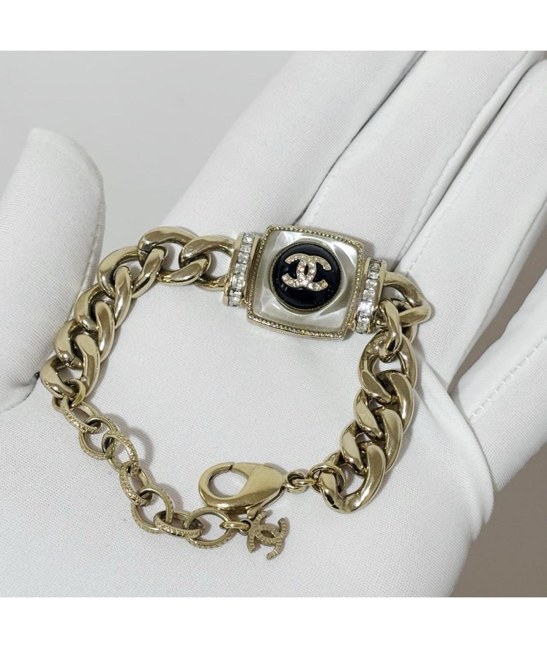 CHANEL Золотой металлический браслет, фото 5