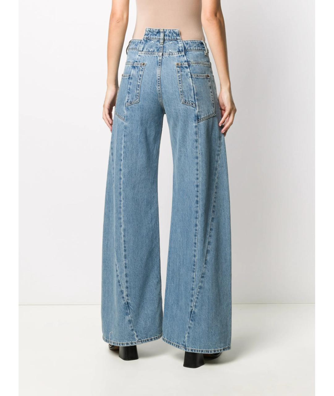 MAISON MARGIELA Голубые хлопковые прямые джинсы, фото 4