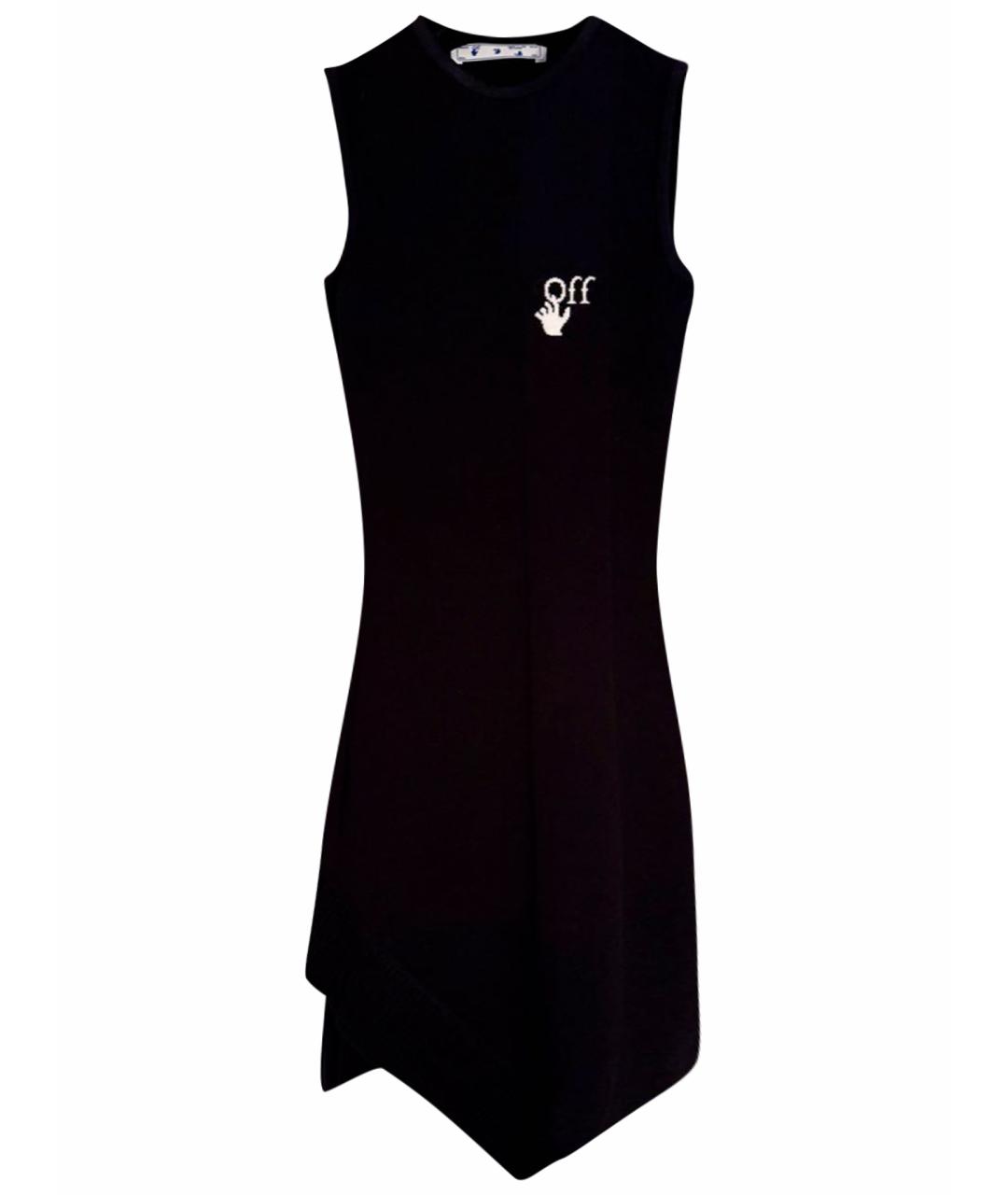 OFF-WHITE Черное вискозное повседневное платье, фото 1
