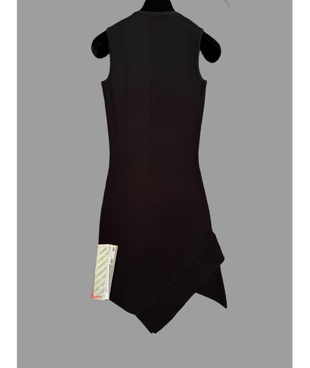 OFF-WHITE Черное вискозное повседневное платье, фото 2