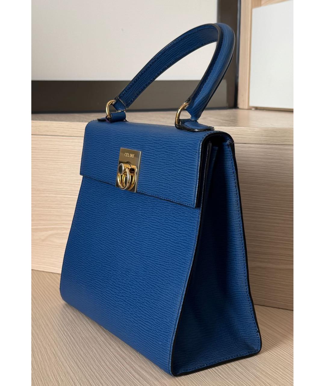CELINE Синяя сумка с короткими ручками, фото 2