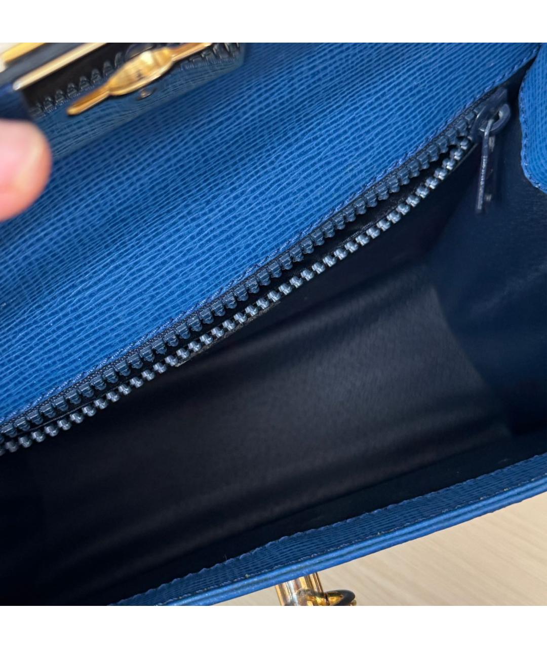 CELINE Синяя сумка с короткими ручками, фото 4