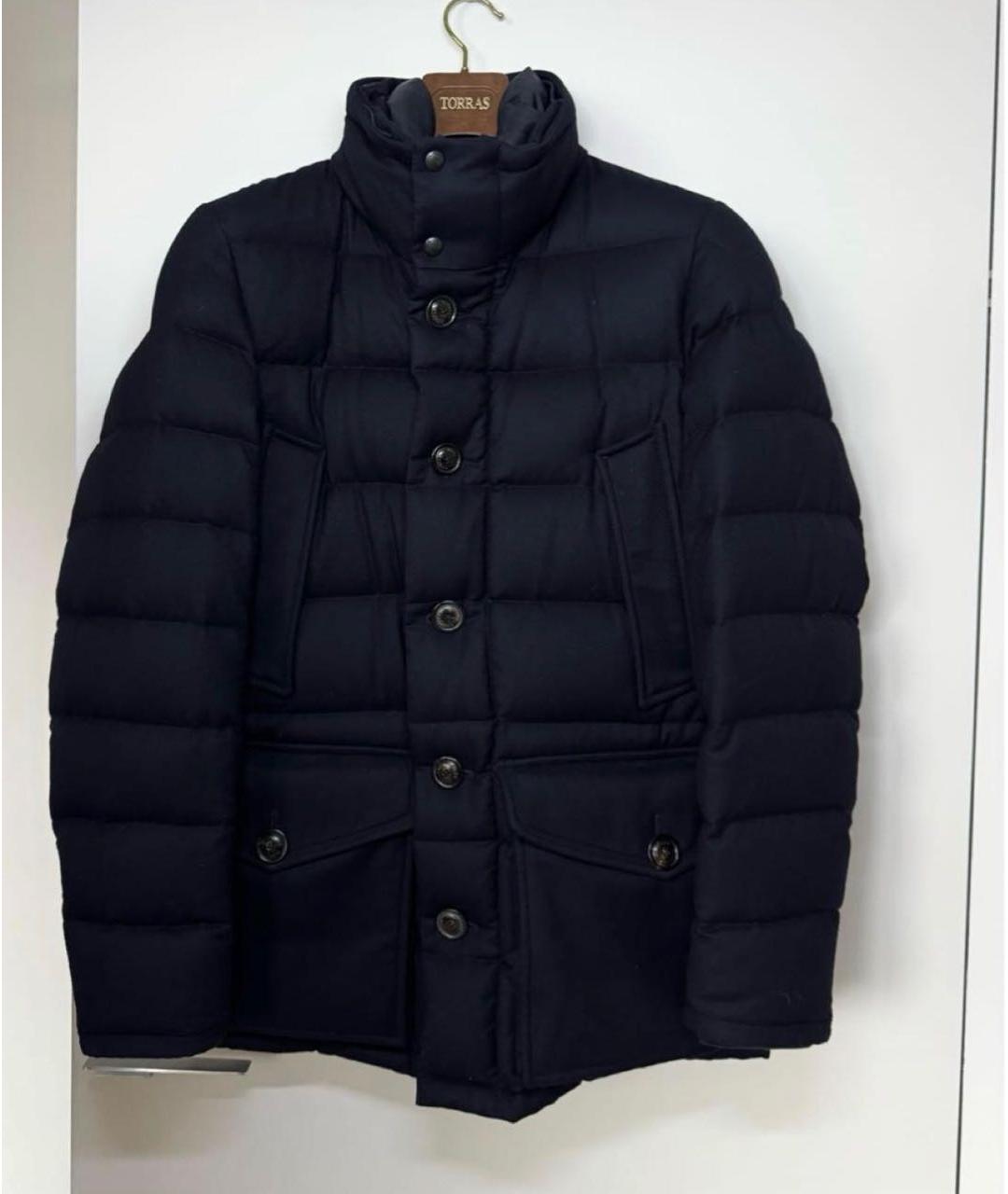 MONCLER Темно-синий меховой пуховик, фото 3