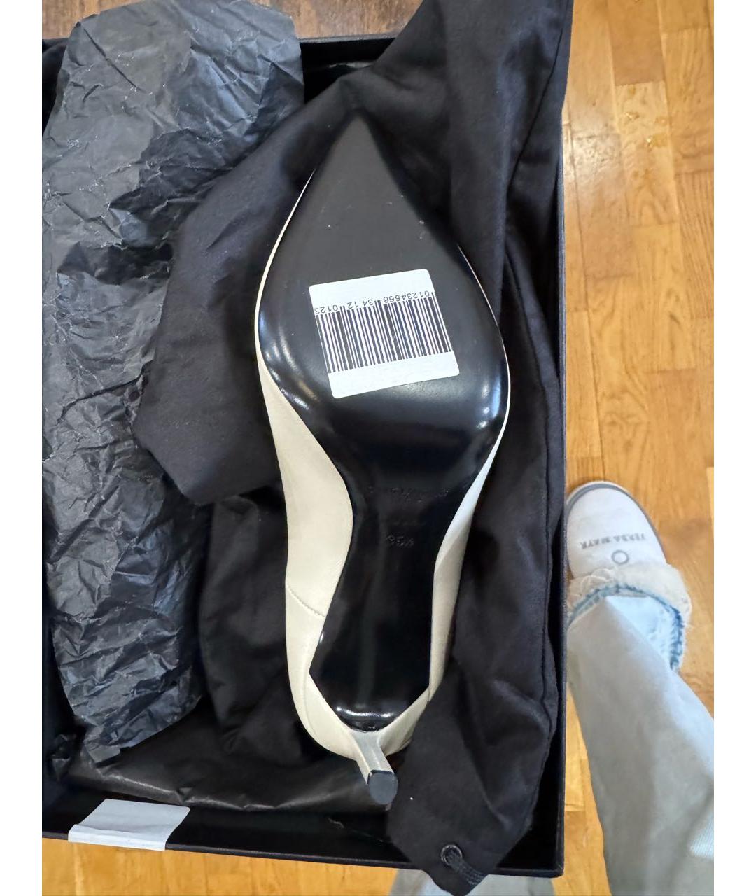 SAINT LAURENT Белые кожаные туфли, фото 5