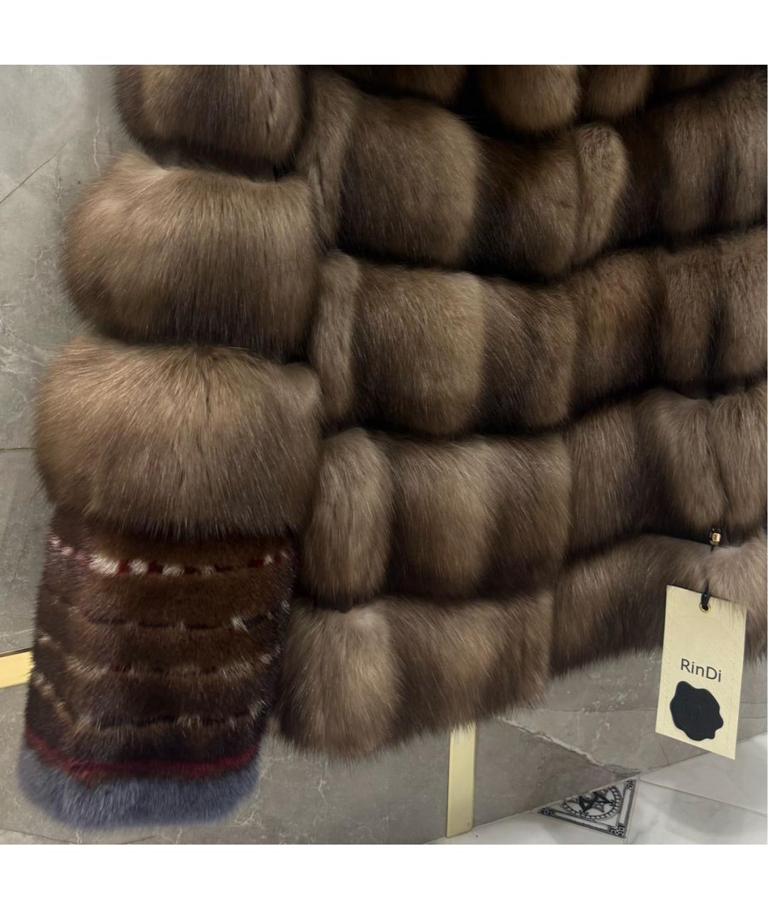 RINDI Коричневая меховая шуба, фото 4