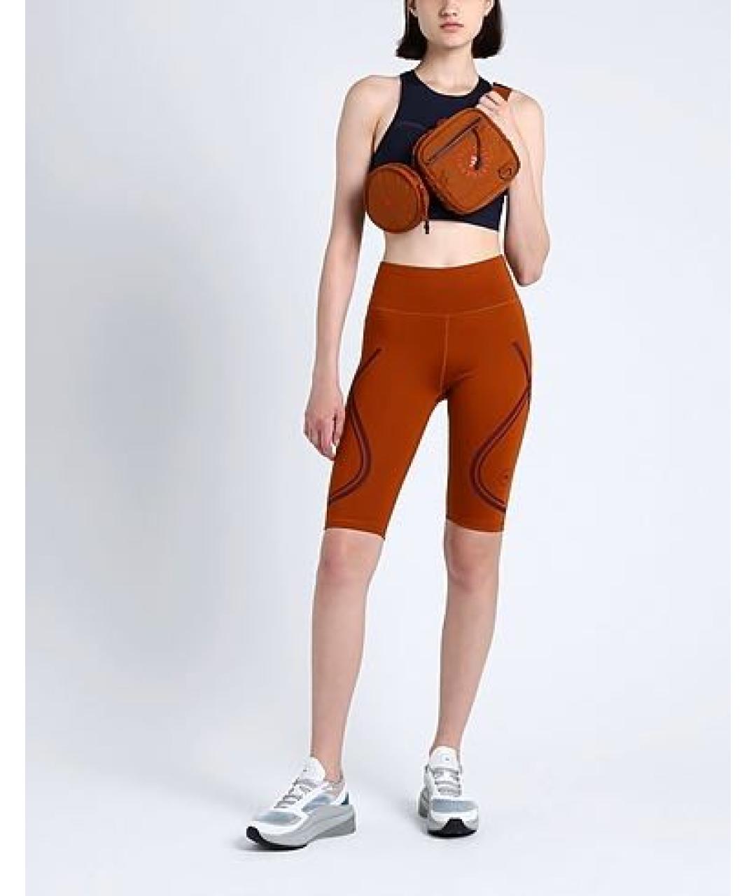 ADIDAS BY STELLA MCCARTNEY Оранжевое полиэстеровые спортивные брюки и шорты, фото 7