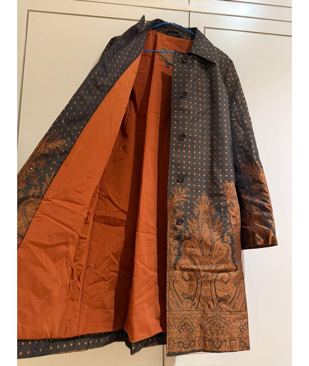 ETRO Коричневый синтетический тренч/плащ, фото 3