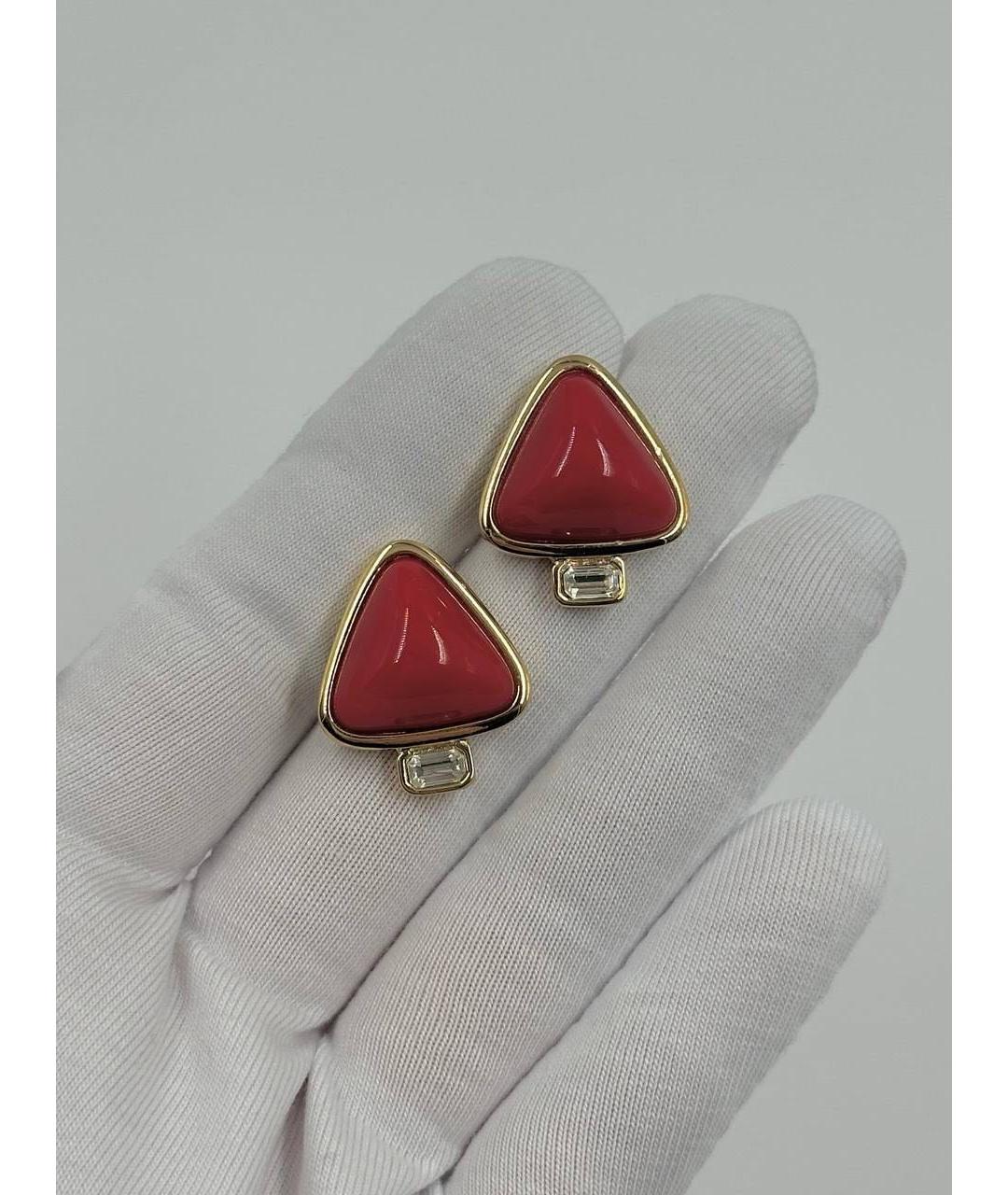 GIVENCHY Красные металлические серьги, фото 2