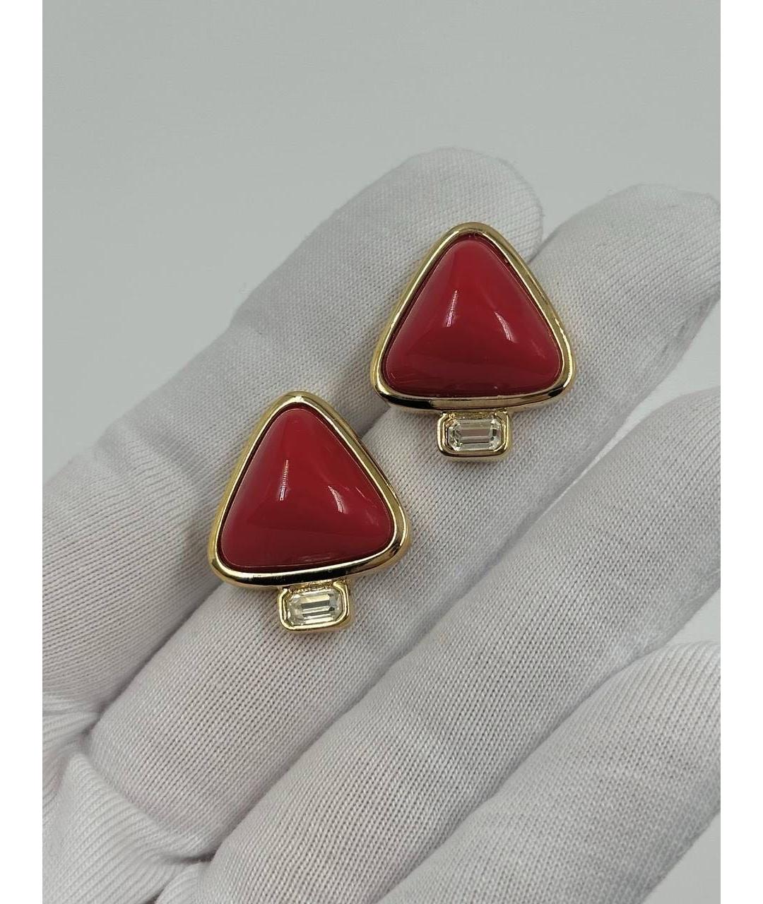 GIVENCHY Красные металлические серьги, фото 3