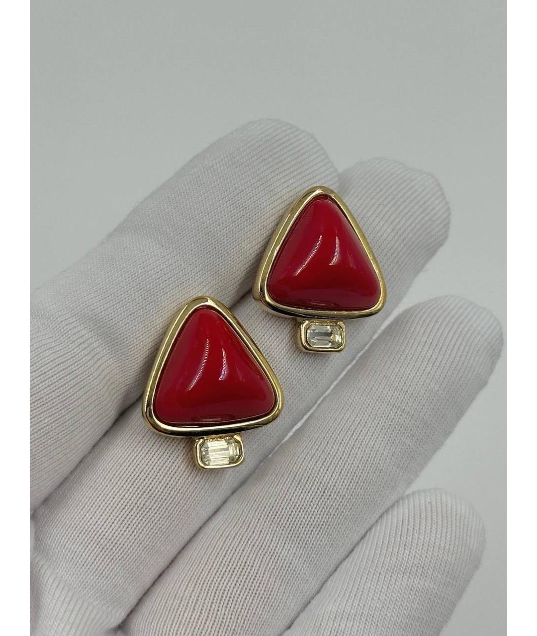 GIVENCHY Красные металлические серьги, фото 4