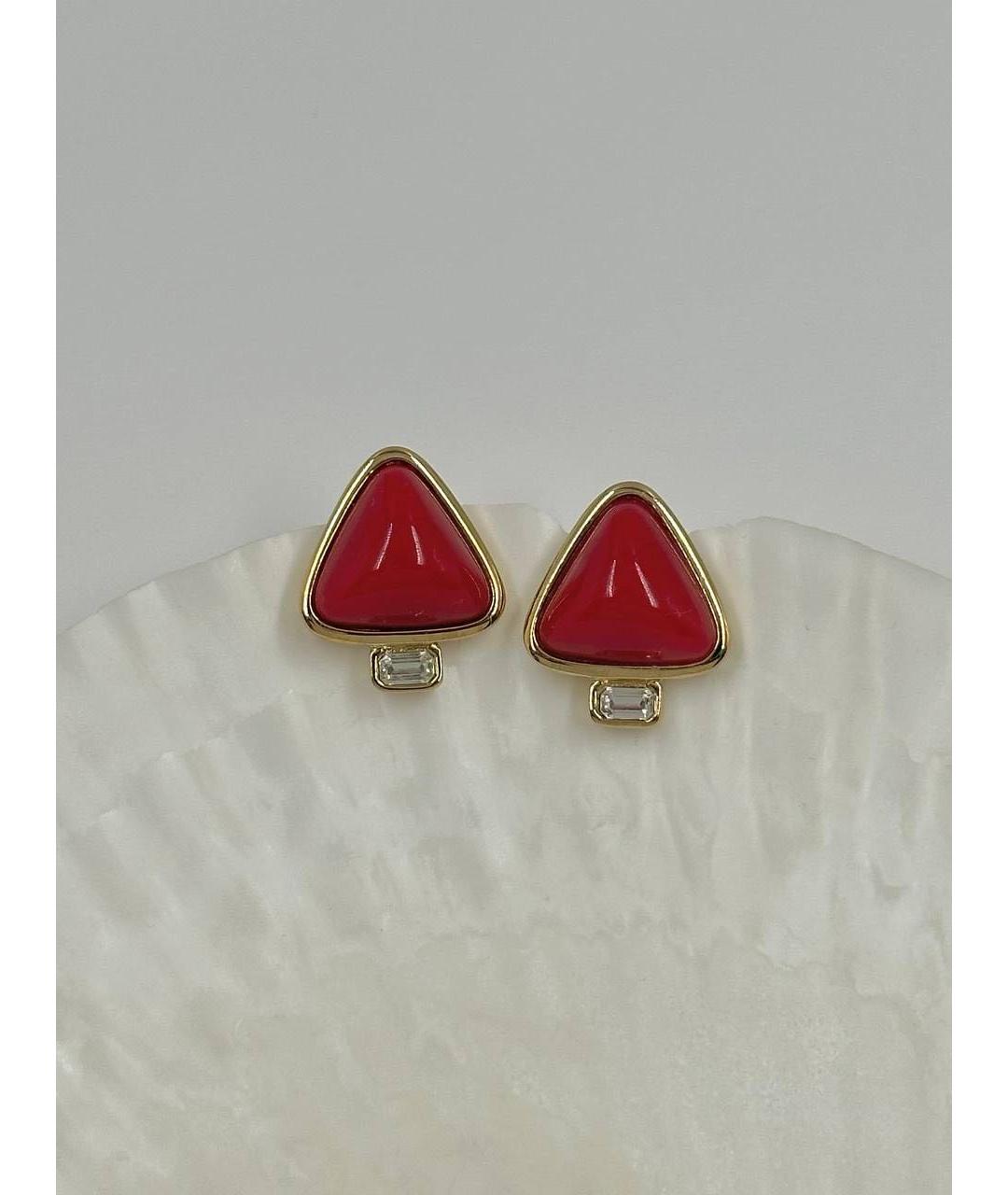 GIVENCHY Красные металлические серьги, фото 7