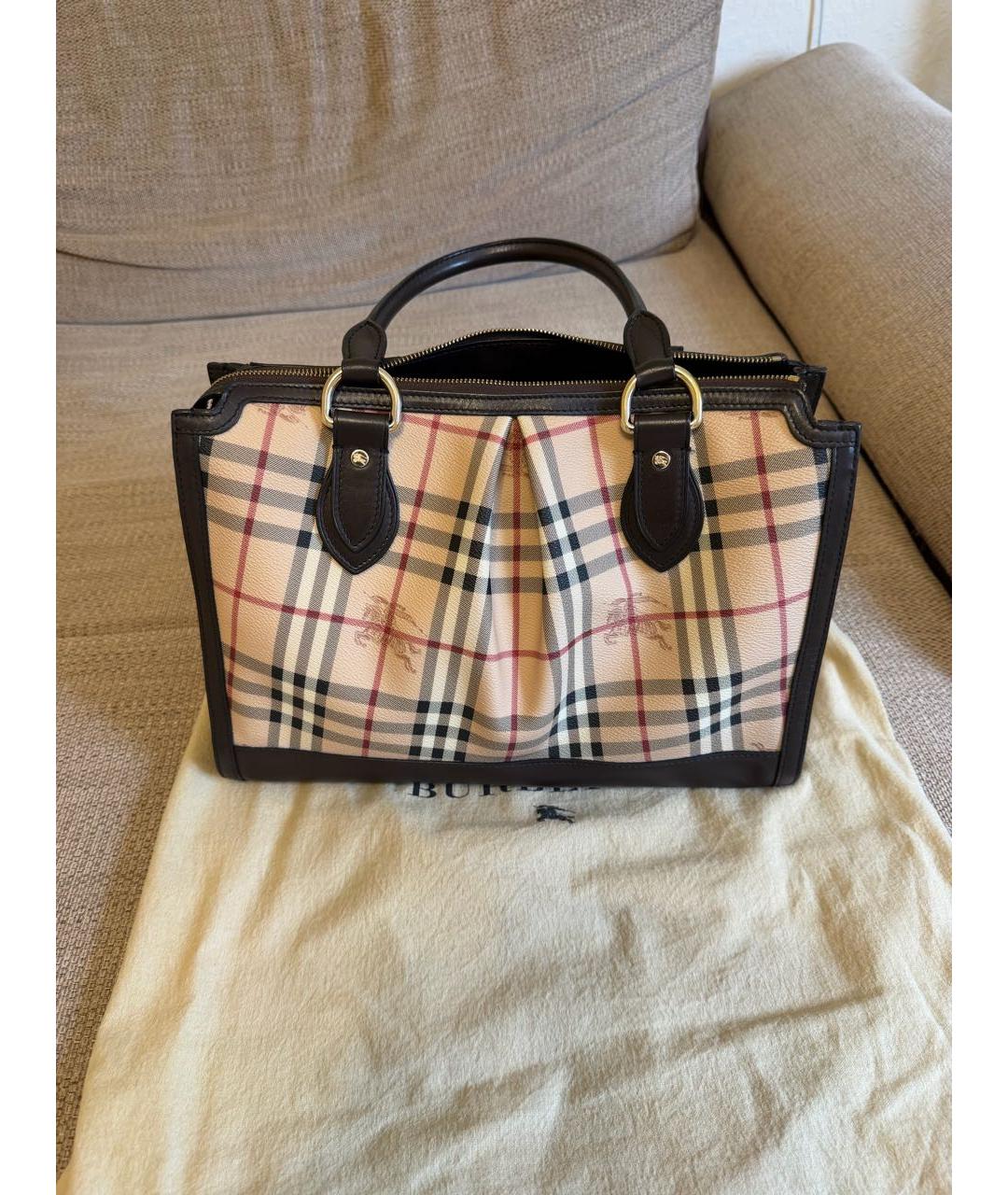 BURBERRY Коричневая сумка тоут, фото 9