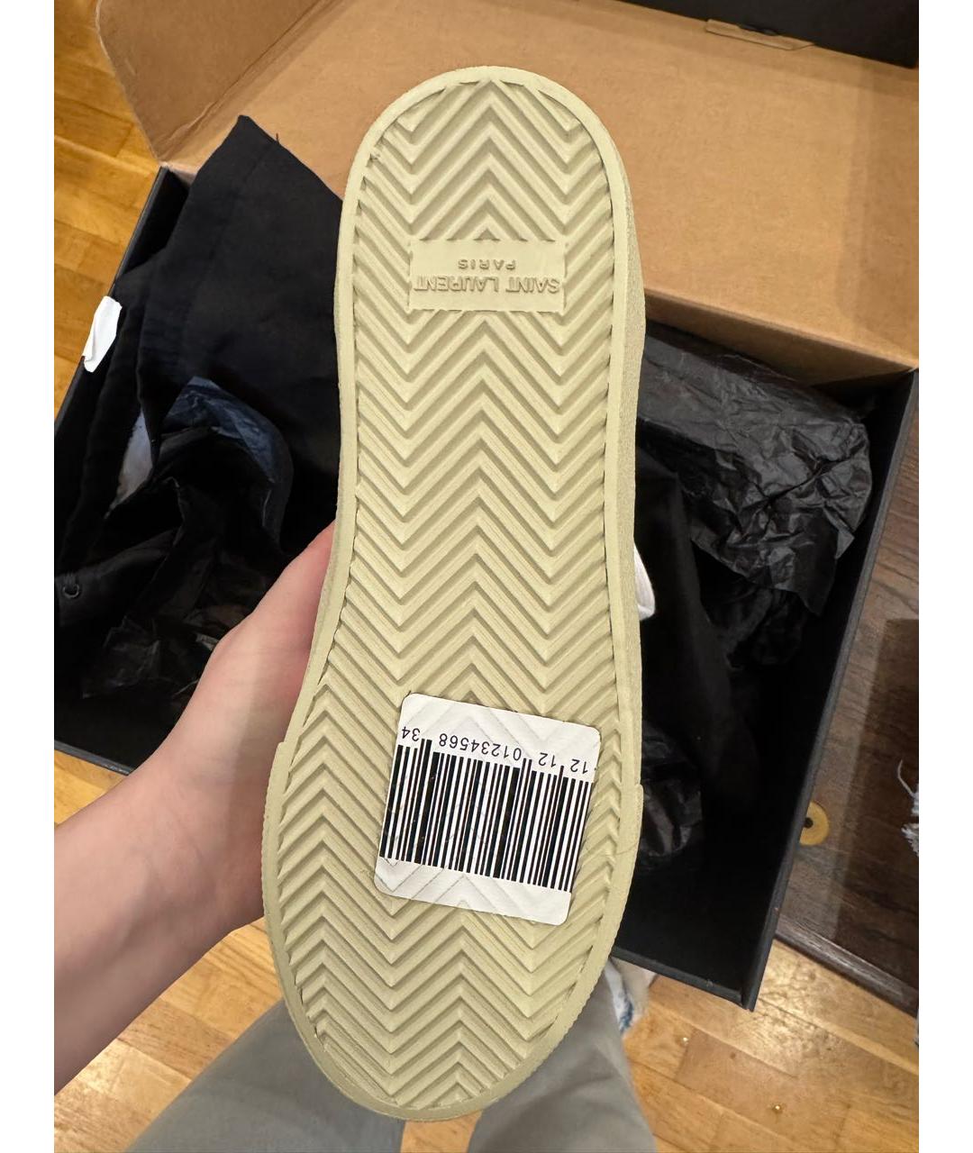 SAINT LAURENT Белые кожаные кеды, фото 5