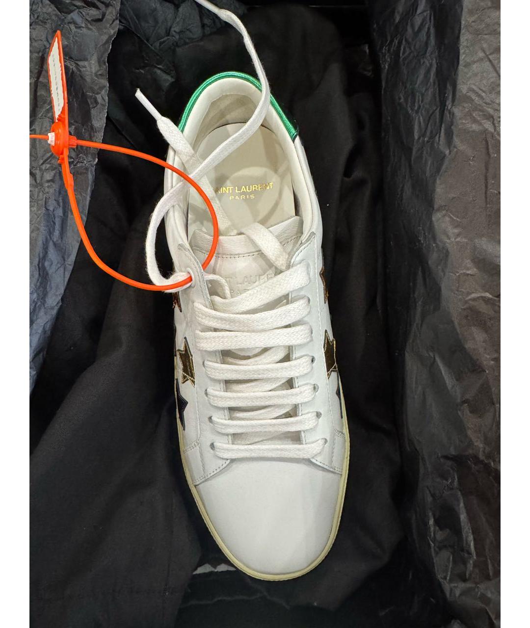 SAINT LAURENT Белые кожаные кеды, фото 3