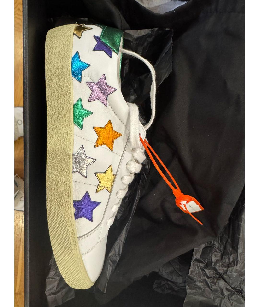 SAINT LAURENT Белые кожаные кеды, фото 6