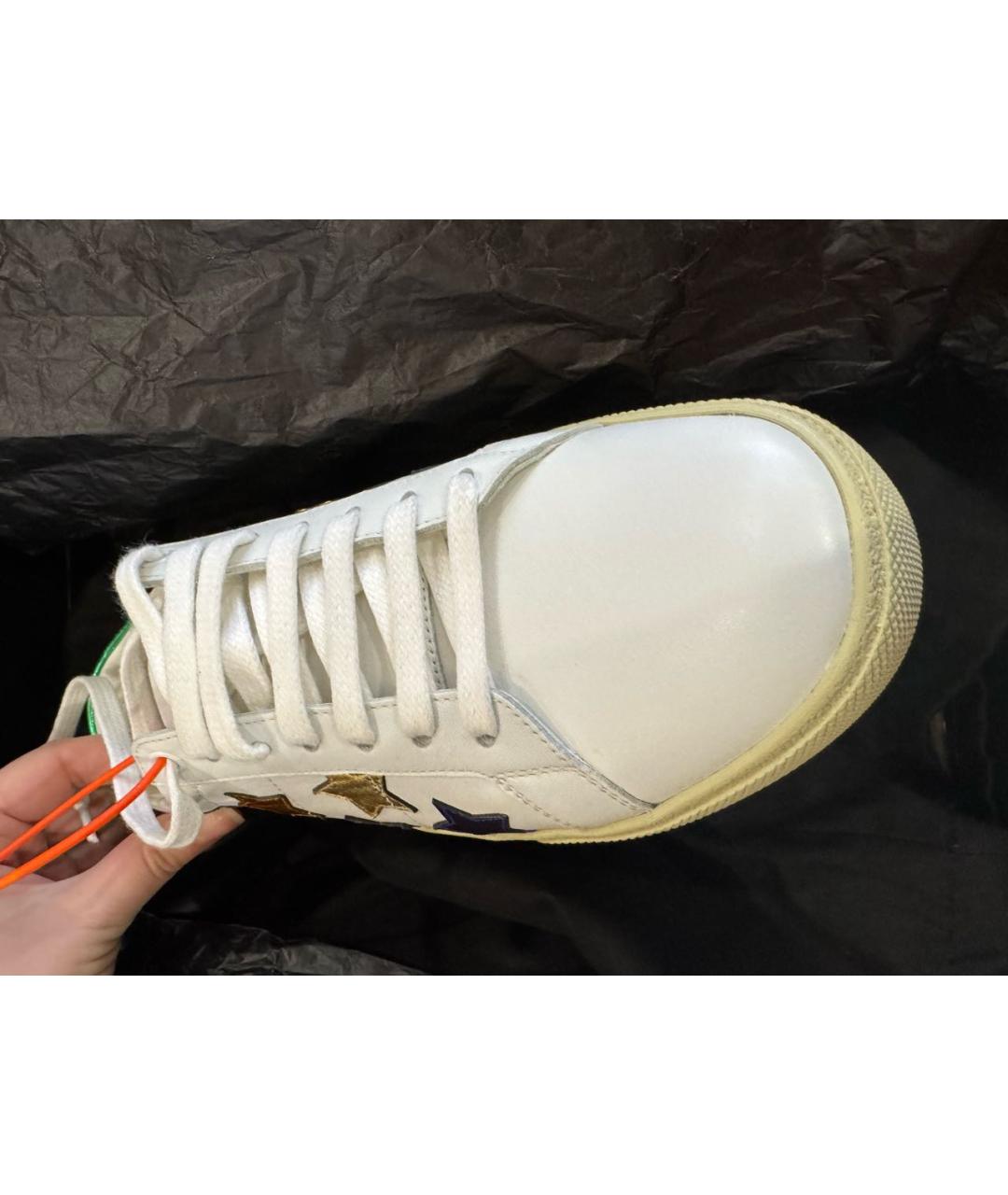 SAINT LAURENT Белые кожаные кеды, фото 2