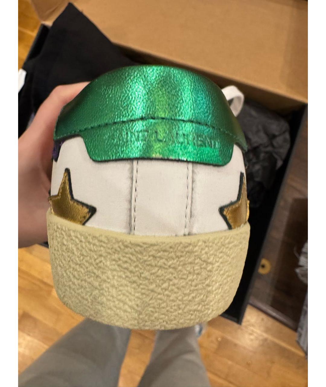 SAINT LAURENT Белые кожаные кеды, фото 4