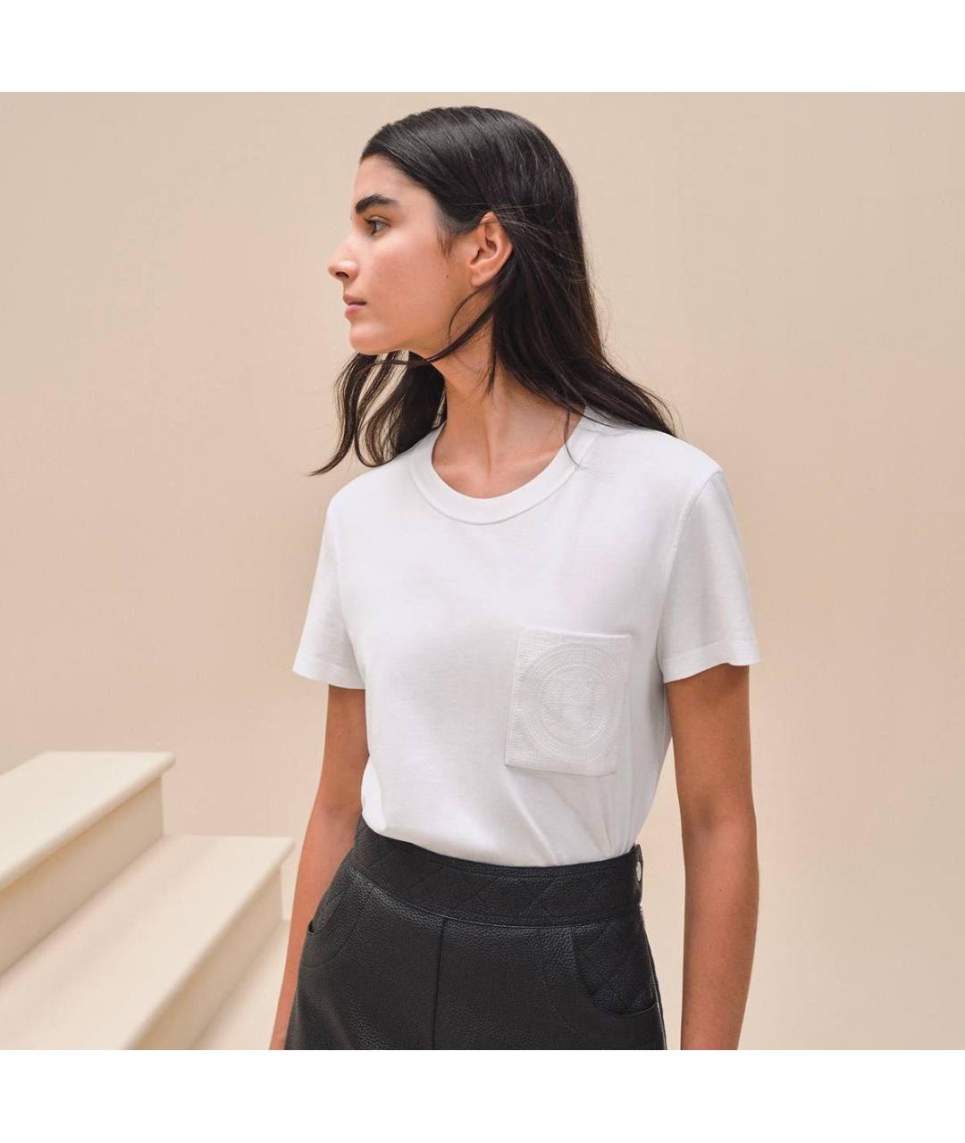 HERMES Белая футболка, фото 6