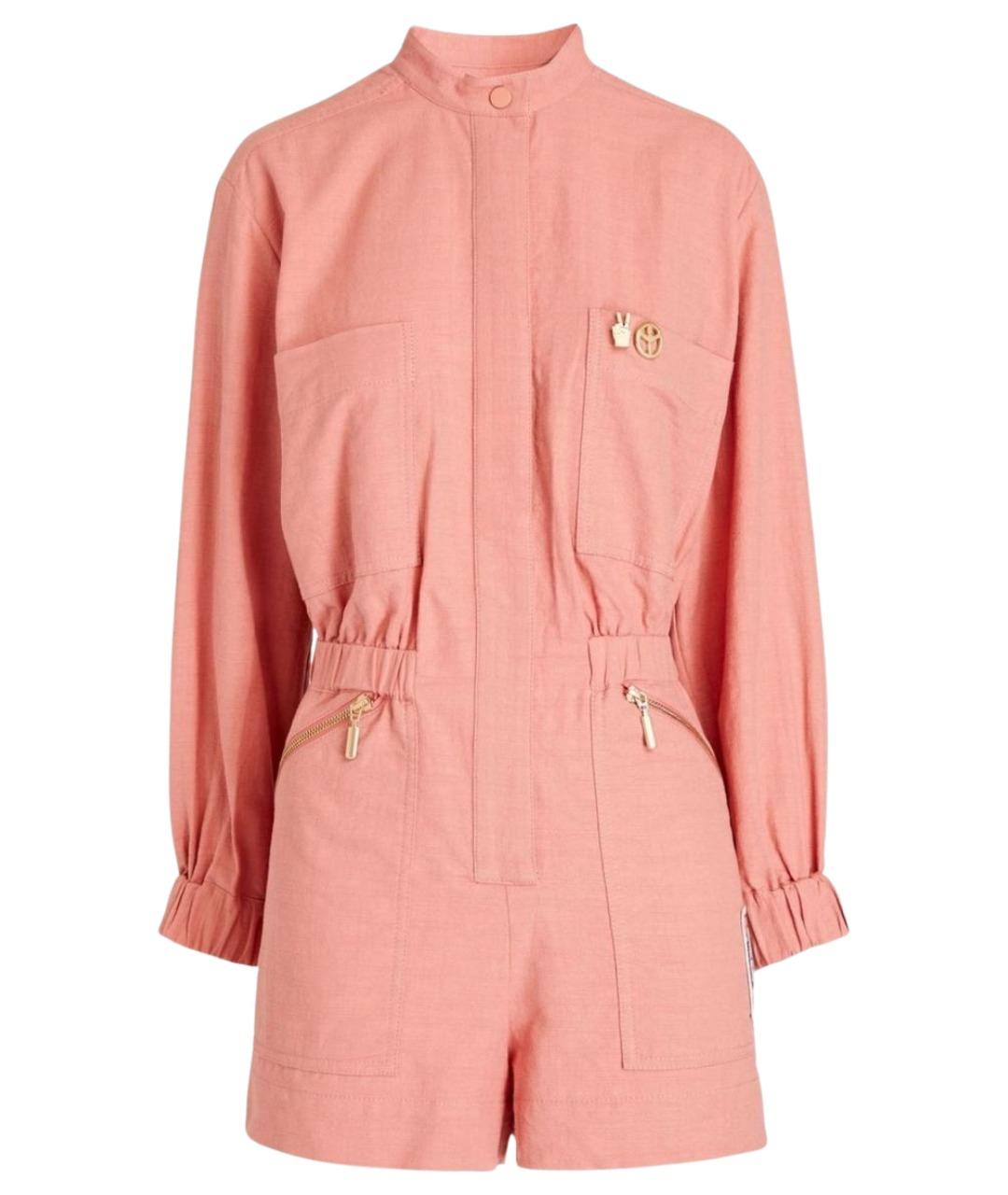 ZIMMERMANN Коралловый хлопковый комбинезон, фото 1