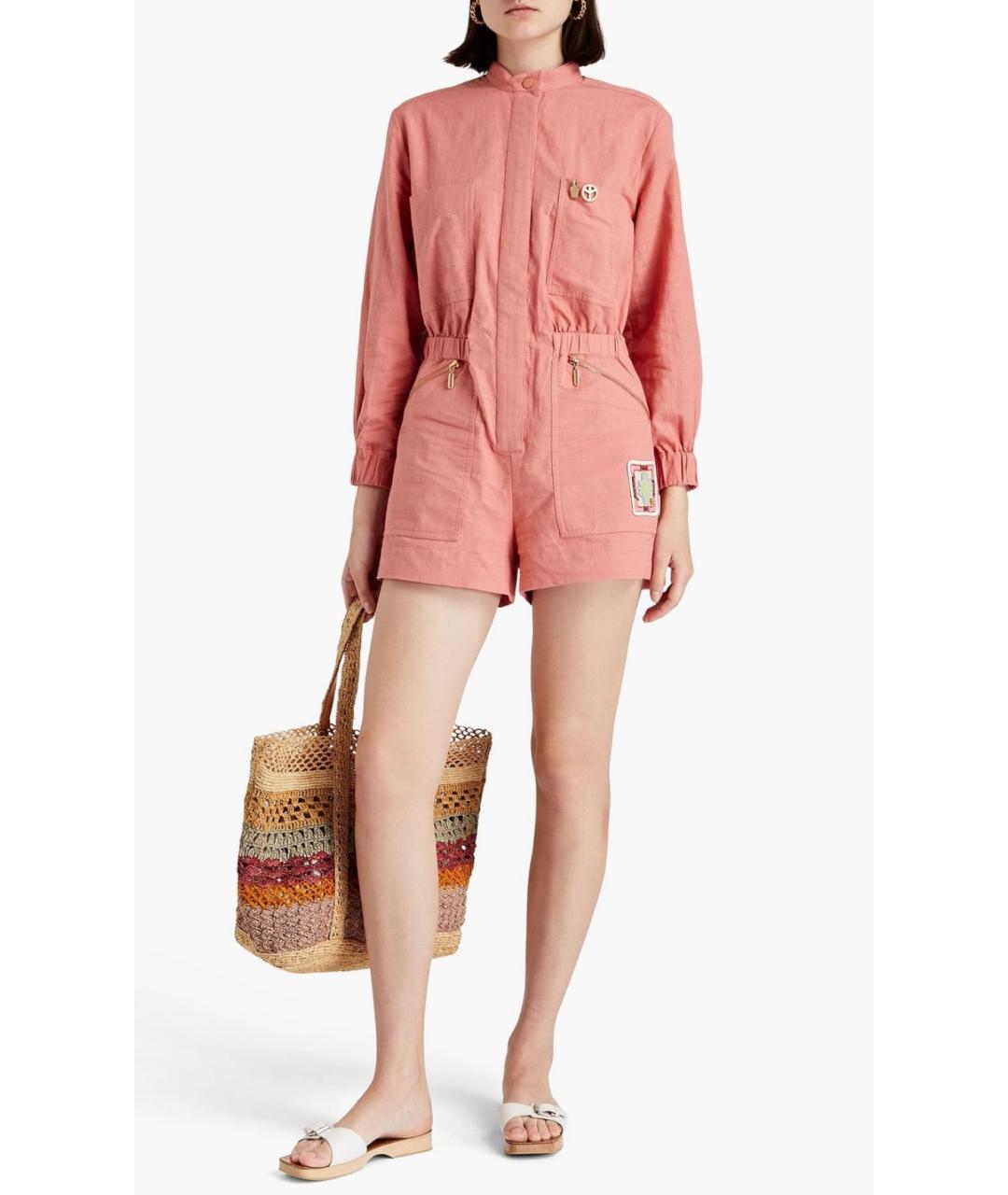 ZIMMERMANN Коралловый хлопковый комбинезон, фото 2