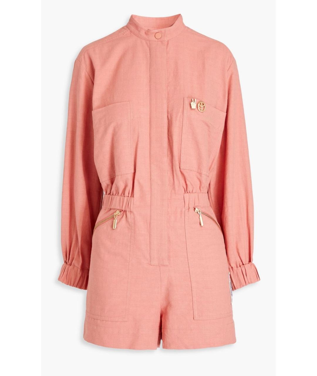 ZIMMERMANN Коралловый хлопковый комбинезон, фото 4