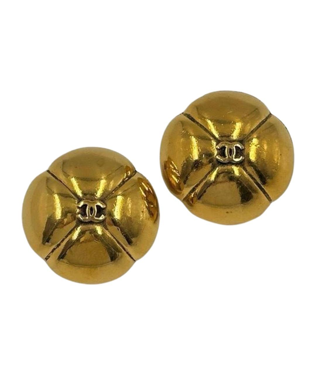 CHANEL Золотые металлические клипсы, фото 1